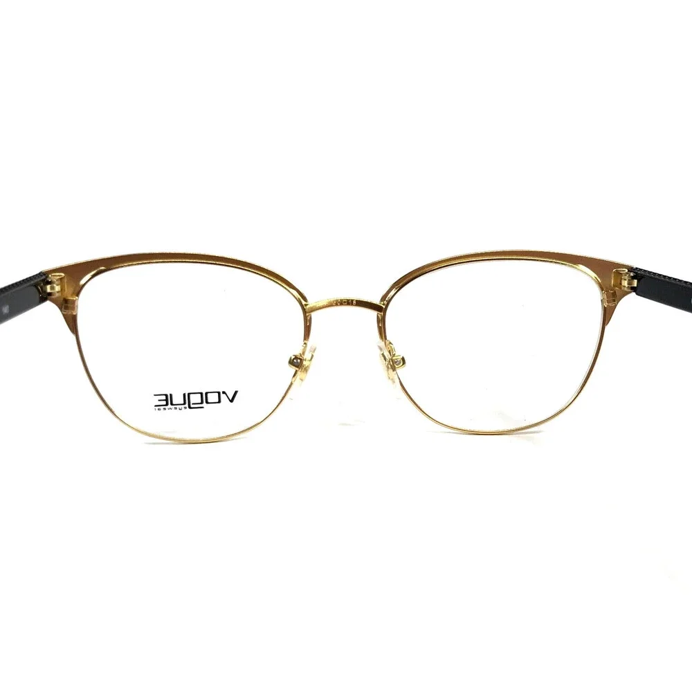 Vogue Eyeglasses Frames VO4088 352 Black Gold Cat Eye Full Rim 50-18-140